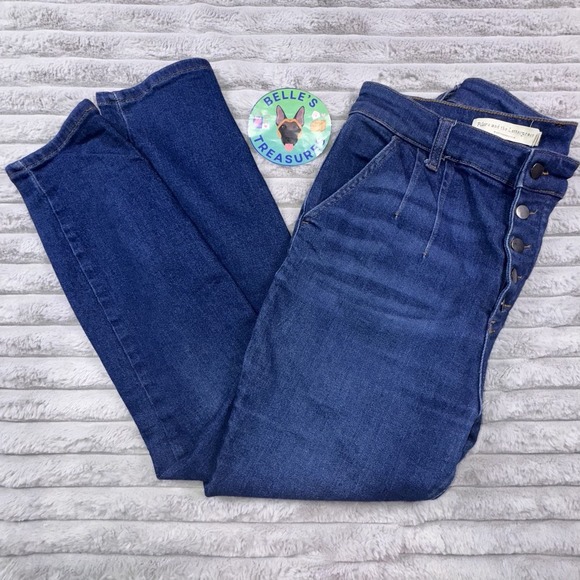 Pilcro Denim - Anthropologie Pilcro Sz 32 High‎ Rise Button Fly STRETCH Skinny Blue Jeans 32x26
